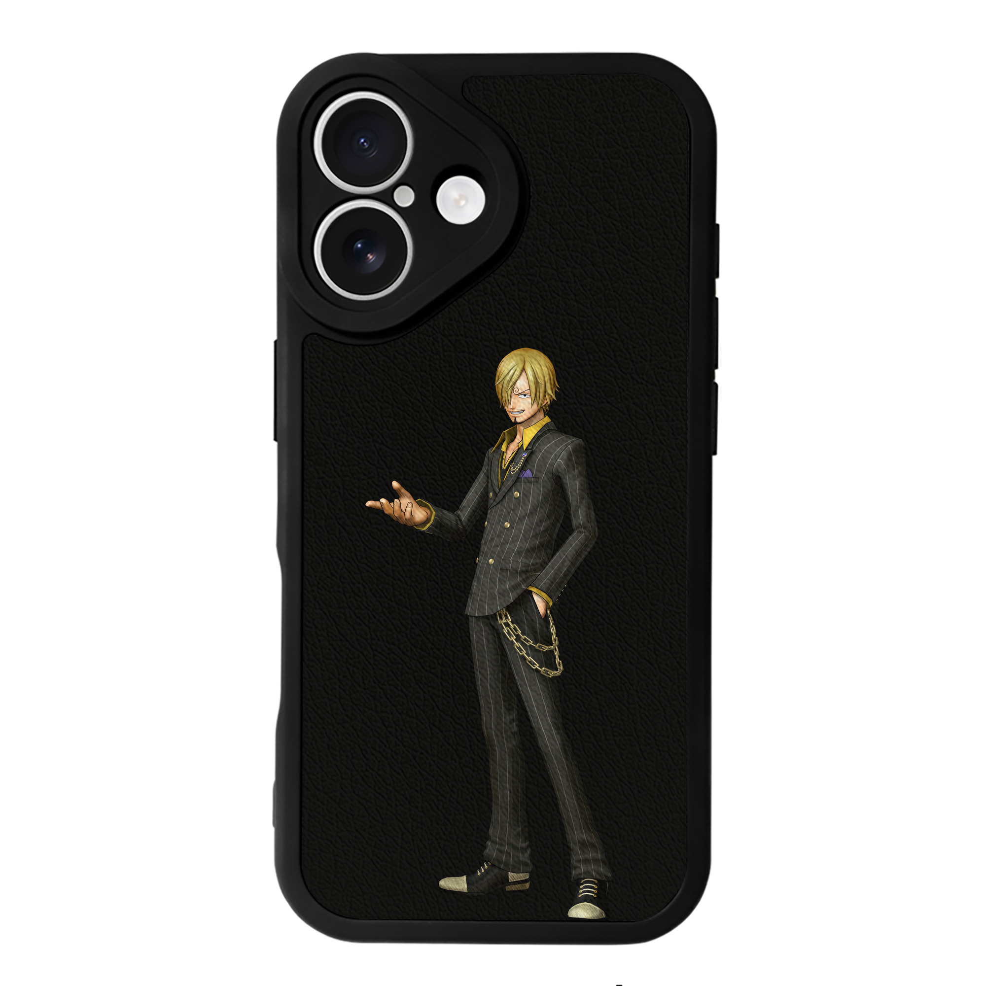 （画像用） ワンピース サンジ ONE PIECE Sanji 【iPhone 16シリーズ対応】シリコンスマホケース（レザー調） 材質：シリコン